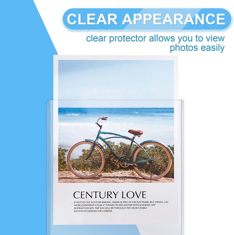 Teling 10 Pcs 5" x 7" Photo Sleeves Rigid Card Protectors Clear Waterproof Hard Plastic Page Sheet Protectors Top Loading Rigid Photo Card Postcard Sleeves for Album Paper Document Holder - Image 4